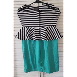 Black & White Striped Corset Top Bubble Dress Seafoam Green Skirt Poof Couture